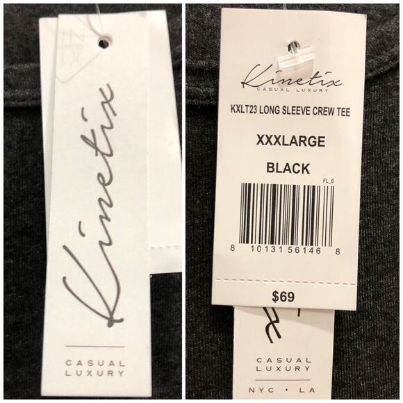 KINETIX - NWT -Men's Sz 3X Casual Luxury Long-Sleeve Crewneck Lightweight Shirt - Picture 12 of 14